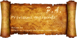 Privigyei Antigoné névjegykártya